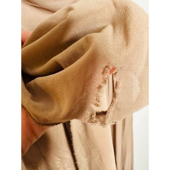 RONNY KOBO Brown Tan One Shoulder Neckline Pleated Bodice Killian Gown Size M - Picture 10 of 15